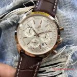 Replica Breitling Transocean Chronograph Watch Rose Gold Brown leather